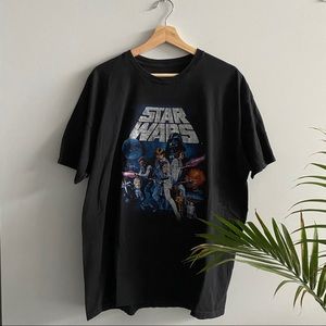 Black Y2K Star Wars Short Sleeve Shirt